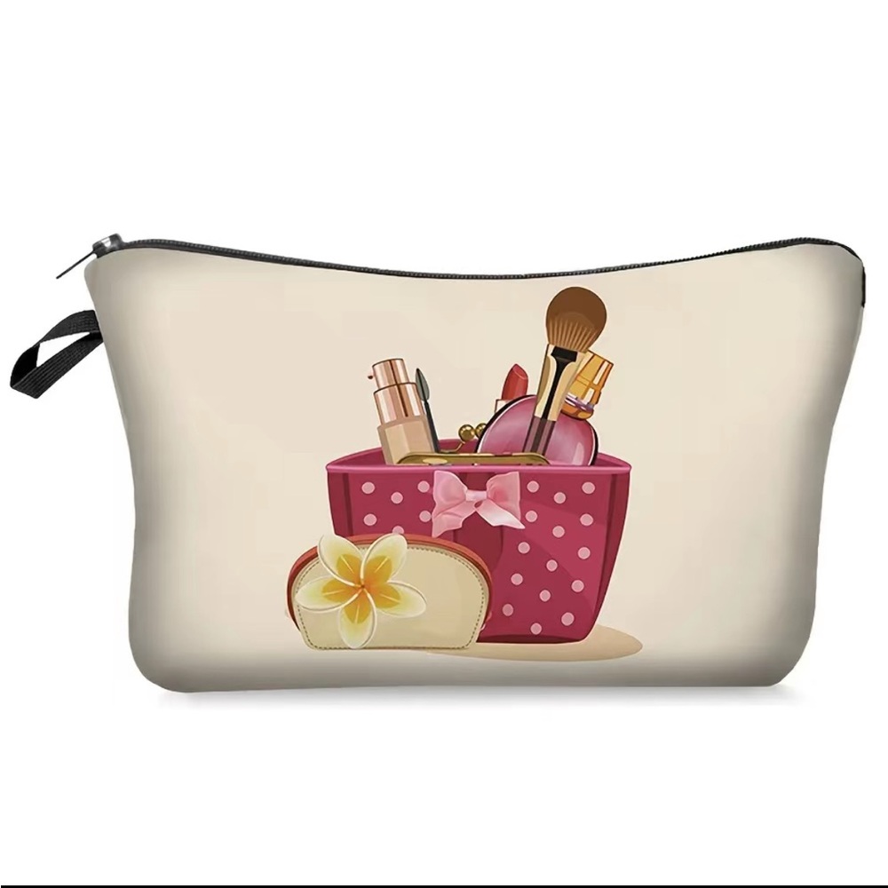 Cosmetic Bag Print Zip Close Makeup Bag
